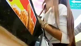Wet and wild: A pussy fucking session, in public