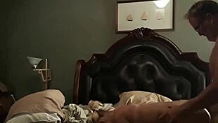 Barefoot blonde bartender enjoys first big cock time