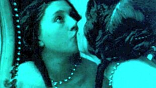 Retro porn video lesbian threesome and hairy pussy licking