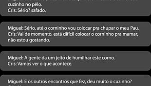 I'm humiliating the cuckold husband while fucking Cristina's ass