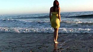 Natural Beauty Gabby Enjoys Public Beach Day