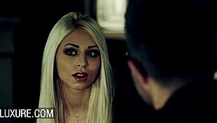 blonde chloe lacourt enjoys quickie doggystyle in ladies room