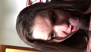 Hd Teen 18+ Deepthroats Black Cock with Gagging