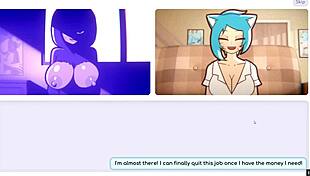 i love watching nicole suck that big dildo on cam in this hentai game