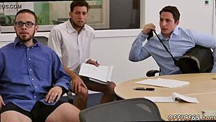 A straight dude gets fingered as he cums while a thug enjoys a gay blowjob