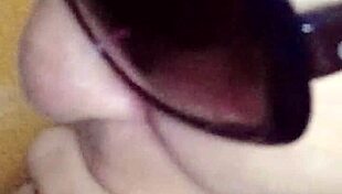 my fat mature lady is givin me a slopy blowjob from my pov, suckin it deep n hard with her wet mouth