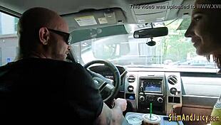 Big Assed Tattooed Teen Receives Handjob and Blowjob Leading to Facial Cumshot