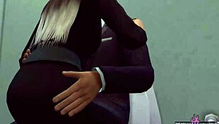 Watch co-workers masturbate and finger in the bathroom? Hot 3D animations!