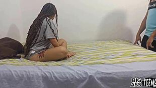 beautiful niece touches herself in bed, i take advantage and cum in her big ass