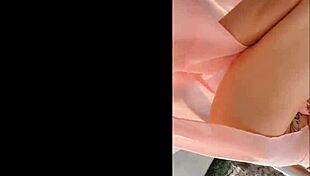 Naughty latina milf flashes panties and buttplug in outdoor sexchallenge game