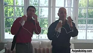 i couldn't resist paige ashley's threesome with two guys pounding her shaved pussy