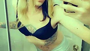 gorgeous tranny likes to get dicks hard on her knees