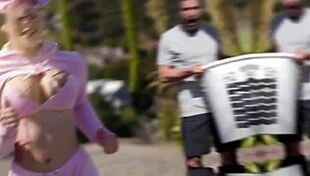 Hot brunette gives stepgrandpa blowjob