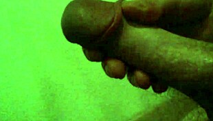 Massive Cumshot from Intense Cock Masturbation