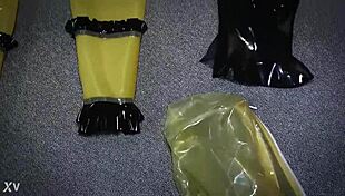 Bound Real Doll Bondage Masked Gloves Rubber Latex Catsuit Layers Self-Bondage