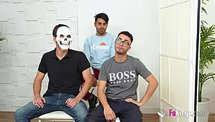 Young rubi vergara chooses from three dudes in doggystyle riding and deepthroat