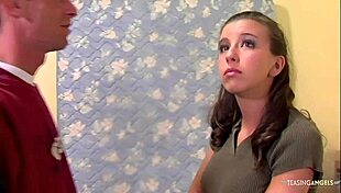 Brunette Chooses Dick Over Flowers