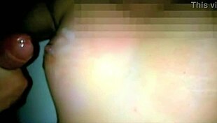 does karina's big muscle friend cum on her tits?