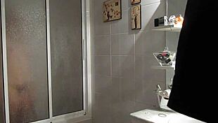 my wife bathing in the shower