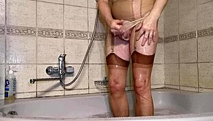 i pleasure myself in the shower wearing lingerie