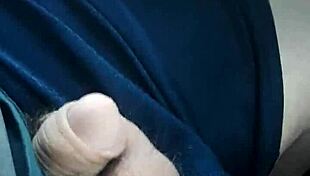 Amateur masturbates cock outdoors in public cumshot