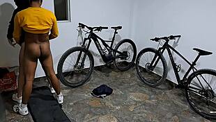 My cousin sucks my dick in the garage before we fuck against the wall