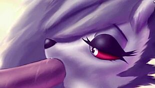 Loona Performs a Sensual Blowjob in Furry Cartoon Style