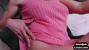 Busty milf feels pleasure wanking pov oiled cock after hitachi toying with dirty talk