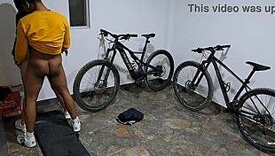 My cousin sucks my dick in the garage before we fuck against the wall