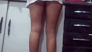 Hidden Recording of Stepmother Preparing Dinner