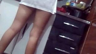 Hidden Recording of Stepmother Preparing Dinner