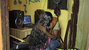 first day at studio i got fucked by superstar excellent irie while producing my song with some kissing