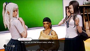Three girls, three stunning girls, they all want a banging big cock, in 3D