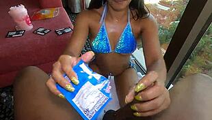 ebony girl with sloppy deepthroat on richdapiper's monster cock