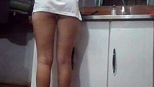 Hidden Recording of Stepmother Preparing Dinner