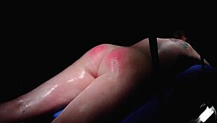 queenieb gets detailed enema treatment on her belly and ass