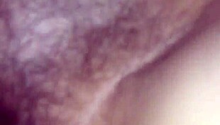 Sloppy creampie overflows hairy dripping cunt with ripped clothes