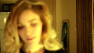 Blonde camwhore TEASING on webcam, clothes RIPPED in striptease