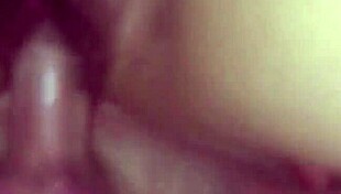 Sloppy creampie overflows hairy dripping cunt with ripped clothes