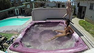 Dayanara's Skinny Body in Hot Tub POV Action!