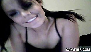 Webcam girl teases solo with dildo