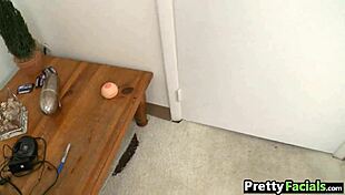 blonde whore screams during full facial cumshot!