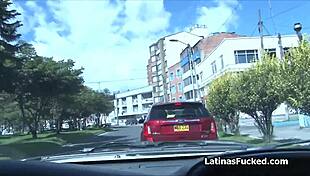 Busty latina picked up for intense blowjob and more