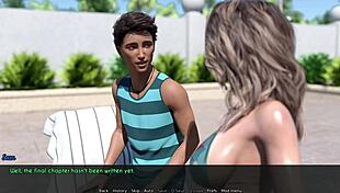 Жена се пече на слънце със Сам в 3D игра