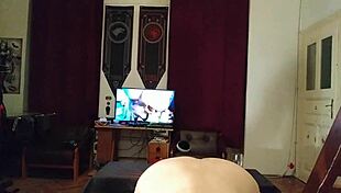 Fucking deep my gay slave's throat with throatpie and watching porn hd!