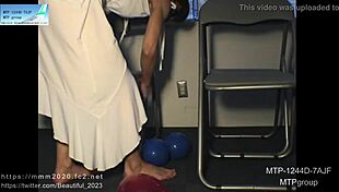 natural muscle girl operates without voice for visual effects in japanese fetish