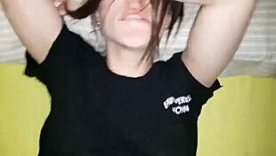 Look at this beautiful brunette crossdressing in amateur action