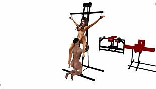 Furniture Machine BDSM Poses for Intense HARDCORE Action