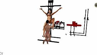 Furniture Machine BDSM Poses for Intense HARDCORE Action