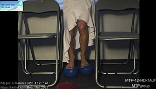 natural muscle girl operates without voice for visual effects in japanese fetish